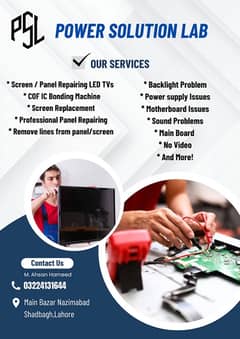 Deals in all kinds of LED TV repairing and new assembling. contact us