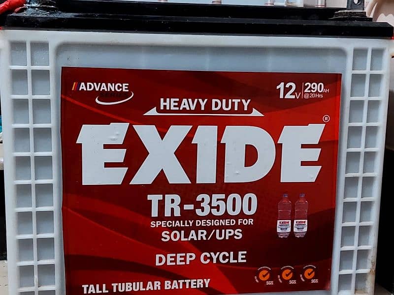 EXIDE TR-3500 9P 290AH HEAVY DUTY TALL TUBULAR BATTERY 2