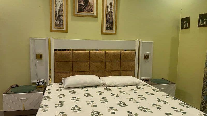 Dubble Bed with 2 side tables and Dressing 13