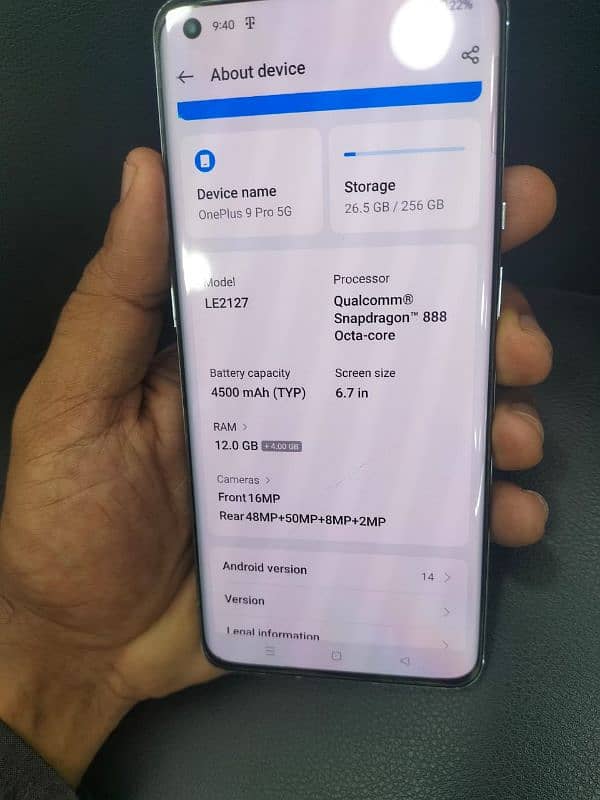 One Plus 9Pro 5G Pta Approved 0