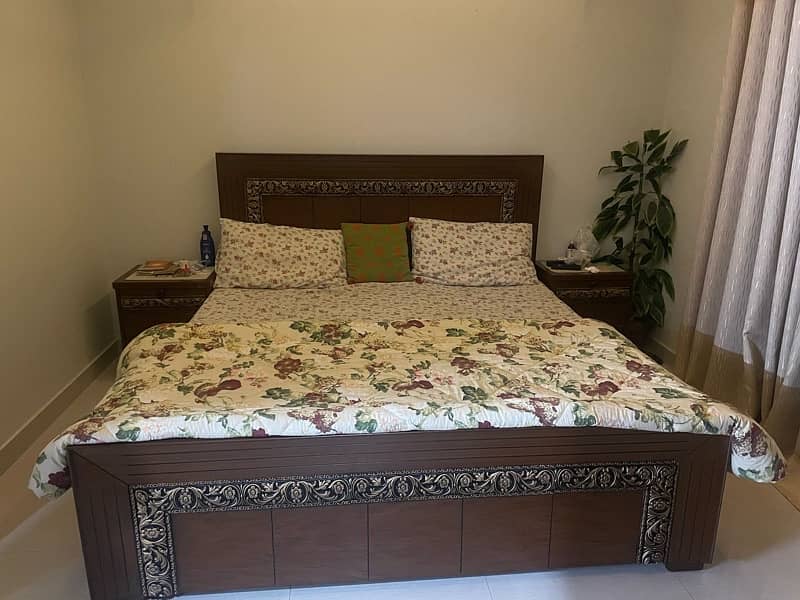 wooden bed set with mattress 2