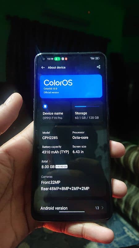 Oppo f 19 pro 8+8 128 GB without box 1