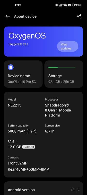 OnePlus 10 pro non pta 12/256 5