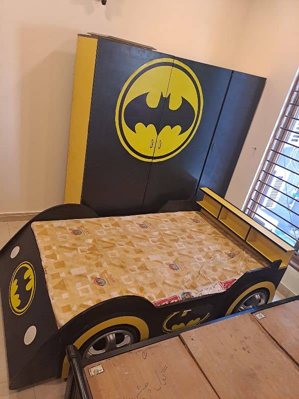 kids bed set with side table and wardrobe 1