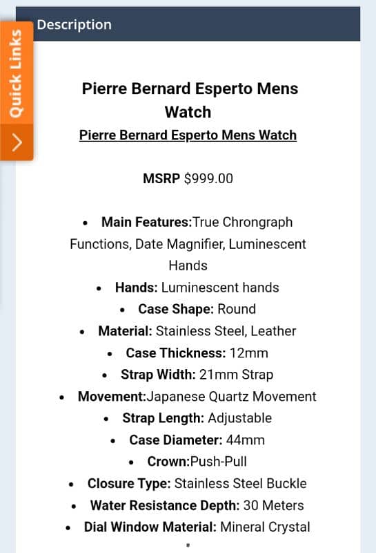 Pierre Bernard Esperto Men Chronograph Watch 8