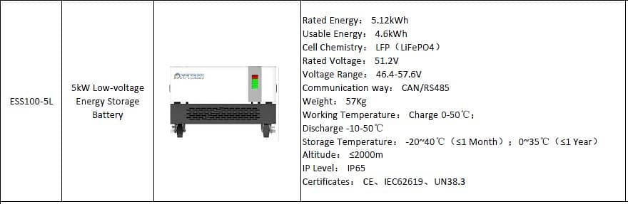 FFtech FSE-5KLS Hybrid Inverter 5Kw and ESS100-5L 5Kw Battery 1