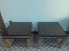 2 pc wooden sofa table