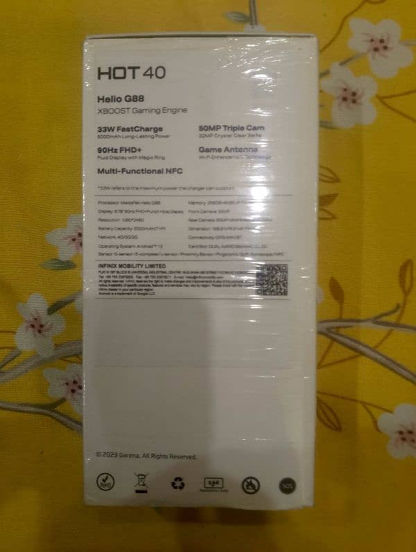 Infinix hot 40 mobile blue colour 256/8 genuine brand new condition 13