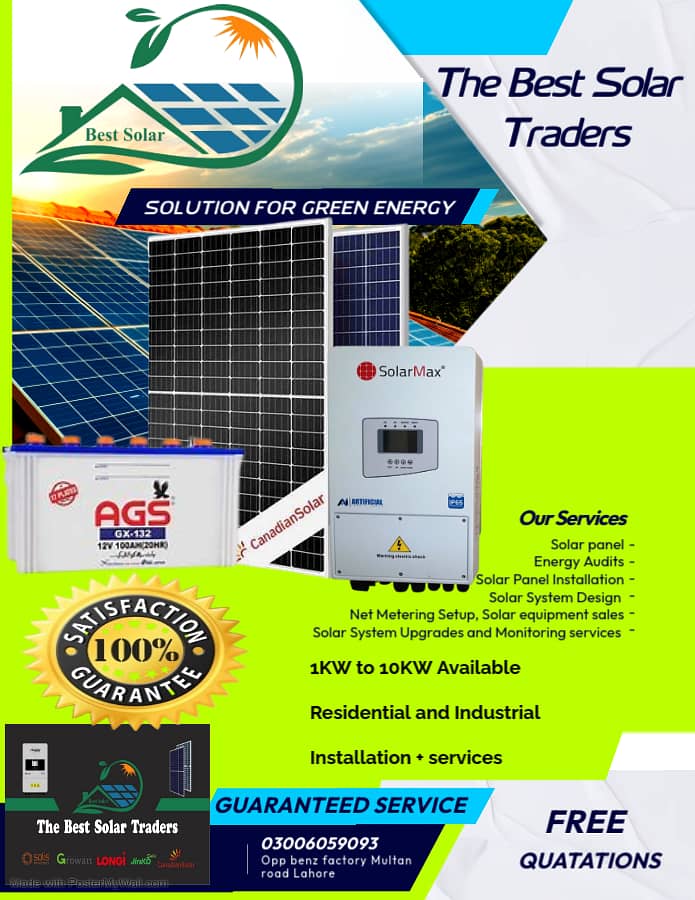 6KW solar solution/canadian panel/solar max inverter 7