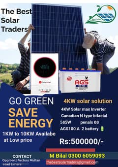 4KW solar solution/canadian panel/solar max inverter