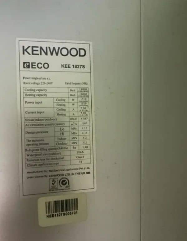 Kenwood 1.5 ton split Ac Non inverter 1