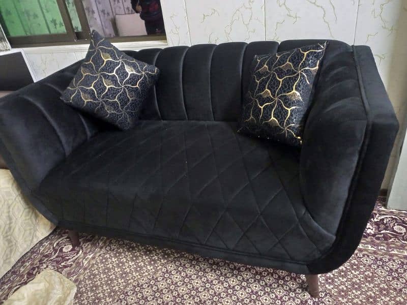 Elegant 2 seater black sofa 1