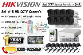 8 CCTV Cameras Set 5mp In DHA (HIK Vision)