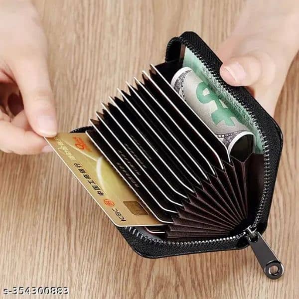 Leather zip card holder wallet for men and boys 4