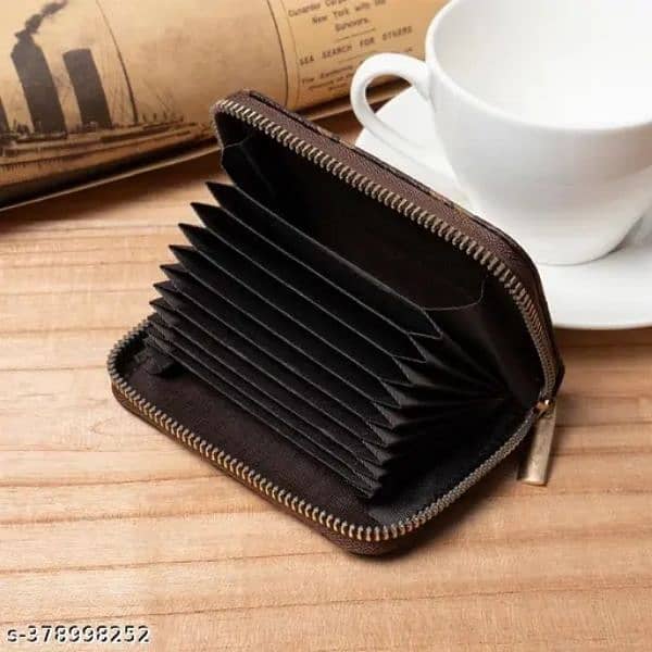Leather zip card holder wallet for men and boys 5