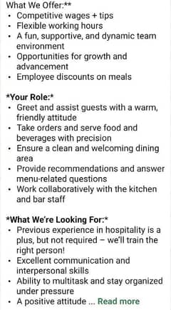 waiters jobs