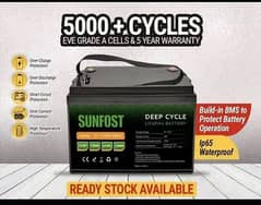 Sunfost lithium 12.8v 24v 48v 100amp solar/Ups battery