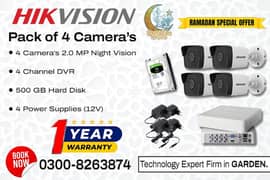 4 CCTV Cameras 2mp Pack (1 Year Warranty)