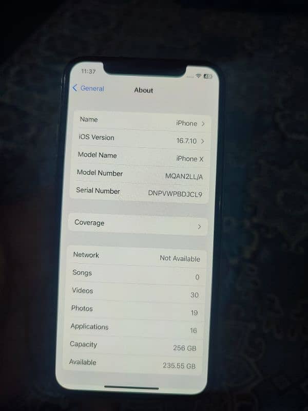 Iphone x PTA Approved (256 GB) 6