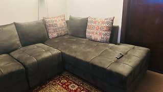 L shape solid wood sofa for sale