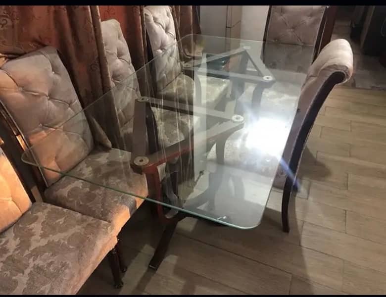 6 seater Glass dining Table 5