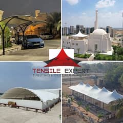 Car Parking | Wall Mount shade | Open shade | Pvc Tensile Canopy Shade