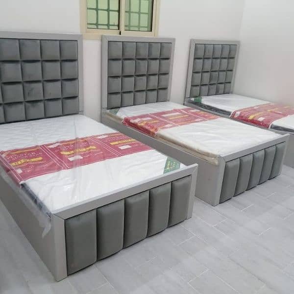 Double Bed - Poshish Bed - Bed Dressing Side Table - King Size Bed Set 10