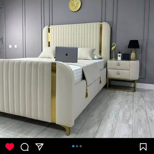 Bed / bed set / king size bed / double bed / poshish bed /side tables 0