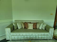 Brand New Gold-White Three Seater Sofa/Luxury Three Seater/Huge Sofa