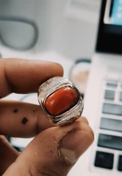 Coral stone ring