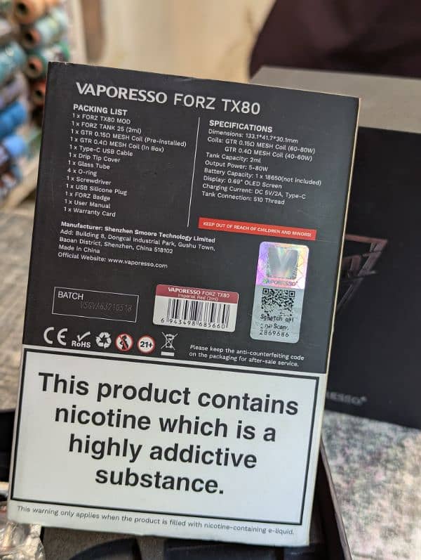 Vaporesso Forz TX80 v powerful vape 03215616554 read add please 4