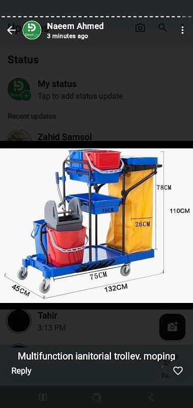 Mop trolley,Mop Bucket,Dustbin,Janitorial Trolley 18
