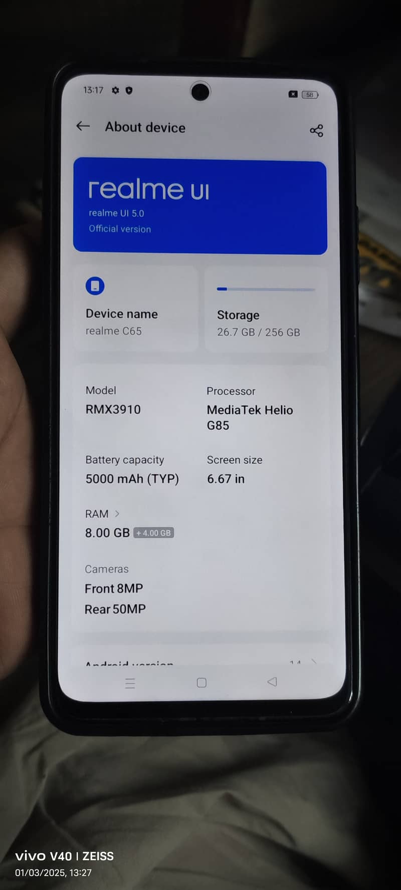 Realme c65 8/256 6month Warranty Complete Box Charger 15