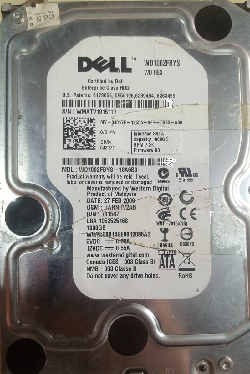 WD SYSTEM PULLED APLUS Hard disk 1