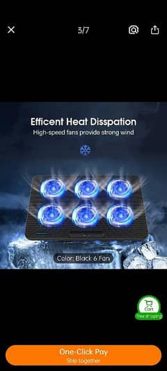 Ultra-Thin USB-Powered Laptop Cooling Pad with 6 LED Fans