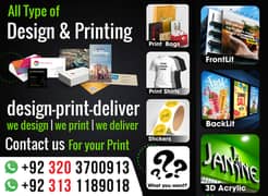 3D Panaflex, Printing Flyer, Card, Bags, Steel Plates Name Plates