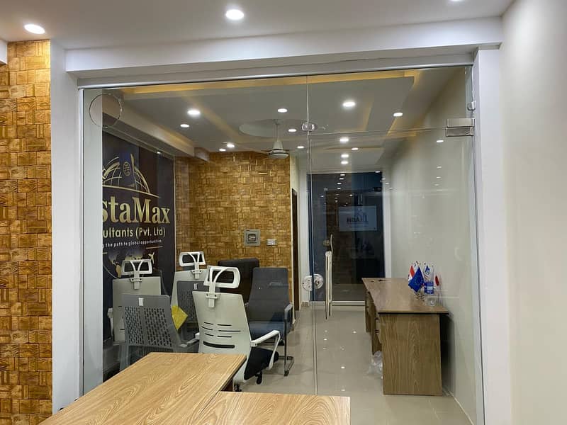 12mm Glass Office Partition with Door – Used, Great Condition 3