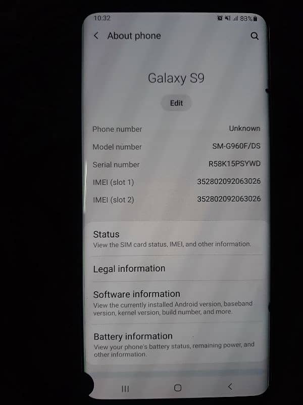 Samsung s9 4/64 official proved 2