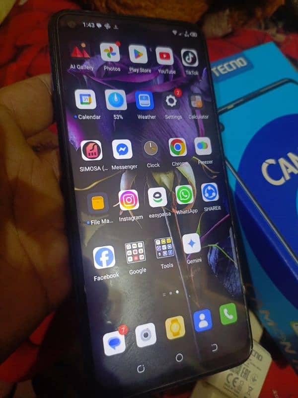 Tecno camon 15 4/64 Good condition with charger 2