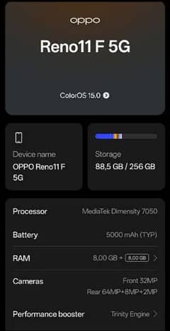 oppo Reno f11 5g 8motha warranty ha