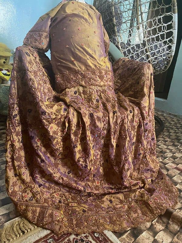 bridal. lehnga in copper color 1