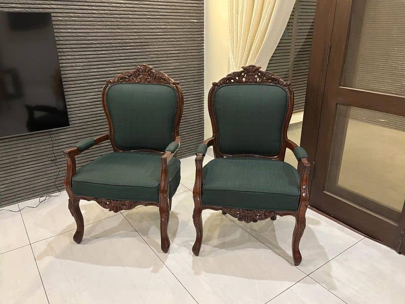 BURMA TEAK CLASSIC SOFA SET AND ARM CHAIRS 4