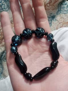 Elegant Black Onyx & Murano Glass Bracelet - Premium Quality