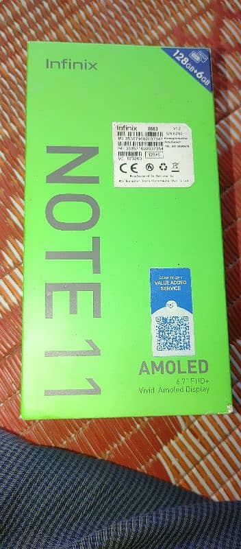 infinax note 11 . . box and cover no mobail 0