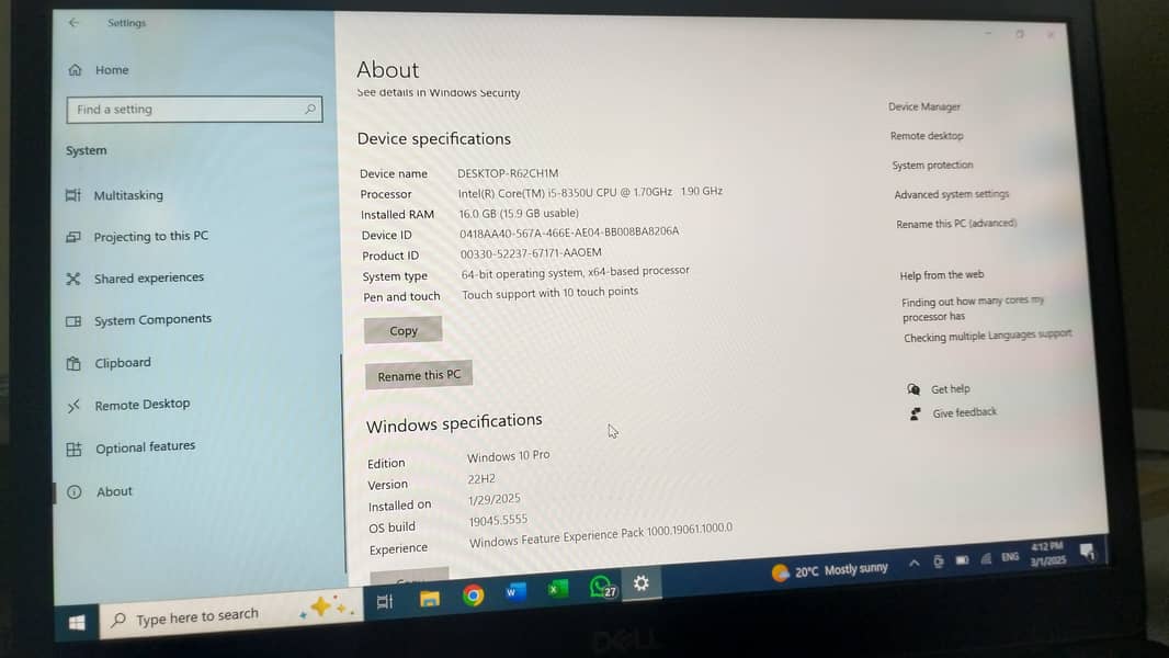 Dell Latitude 7490 CI5 8th Generation Touchscreen 0