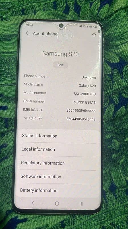 Samsung S20 Ram 8GB  Memory 128 11