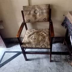 two wooden chairs