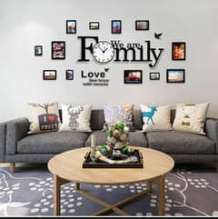 We Are Family Wall Clock With Family Photo Frame