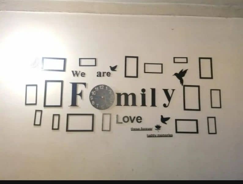 We Are Family Wall Clock With Family Photo Frame 1