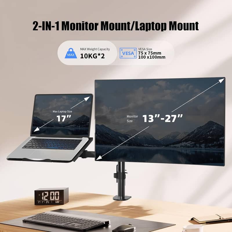 Monitor Stand Desktop Mount  Adjustable Arm VESA 15"-33"  COD 1